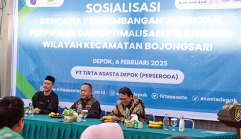 PT Tirta Asasta Depok LAKSANAKAN PROGRAM SOSIALISASI PENGEMBANGAN DAN OPTIMALISASI JARINGAN DI WILAYAH KECAMATAN BOJONGSARI