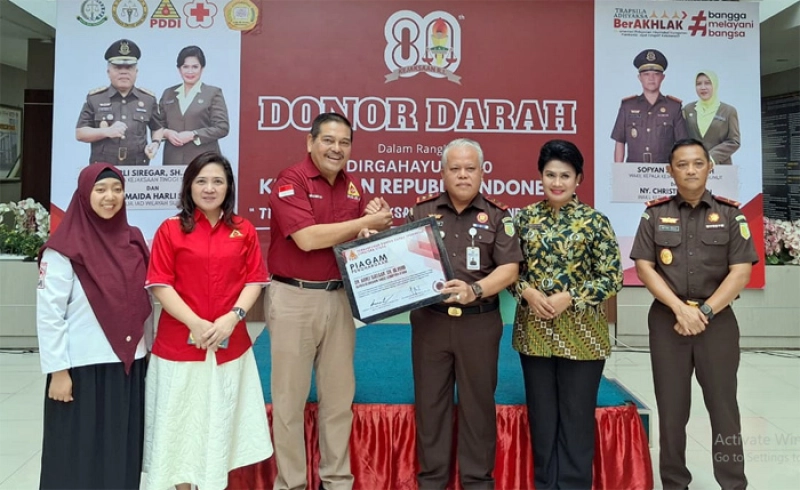 Sambut Harlah ke-80, Kejati Sumut dan PDDI Sumut Kolaborasi Gelar Donor Darah, Setetes Darah Sejuta Harapan
