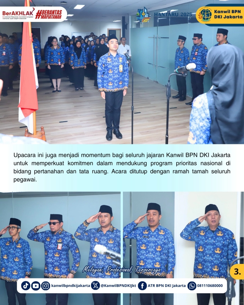 Teguhkan Persatuan, Kanwil BPN DKI Jakarta Gelar Upacara Peringatan Hari Sumpah Pemuda ke-97