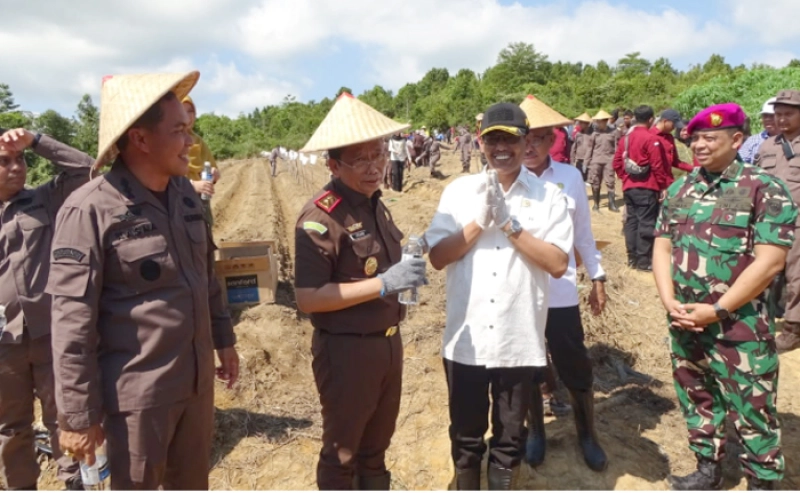 Dukung Program “Jaksa Mandiri Pangan”, Kajati Kepri dan Kajari Batam Tanam Jagung di Kawasan Rempang Cate Kota Batam.