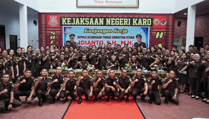 Kajati Sumut Idianto Kunker ke Kejari Karo, Bupati Karo Apresiasi Rumah Restorative Justice di Kecamatan dan Desa
