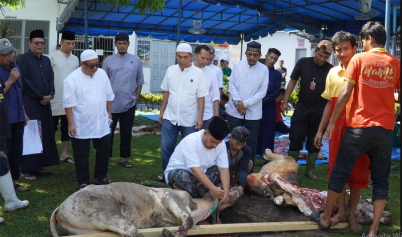 Rutan Kelas I Medan Gelar Salat Iduladha dan Pemotongan Hewan Qurban