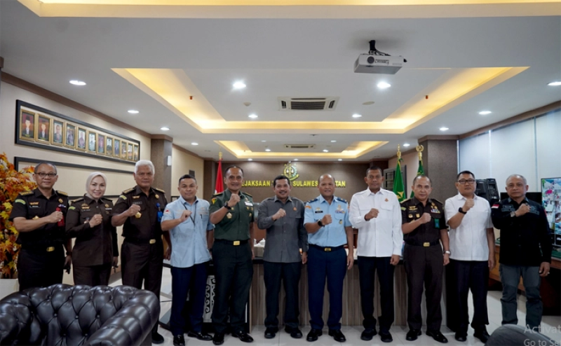 Kajati Sulsel Agus Salim Terima Kunjungan Silaturahmi Kepala Oditurat Militer Tinggi Makassar